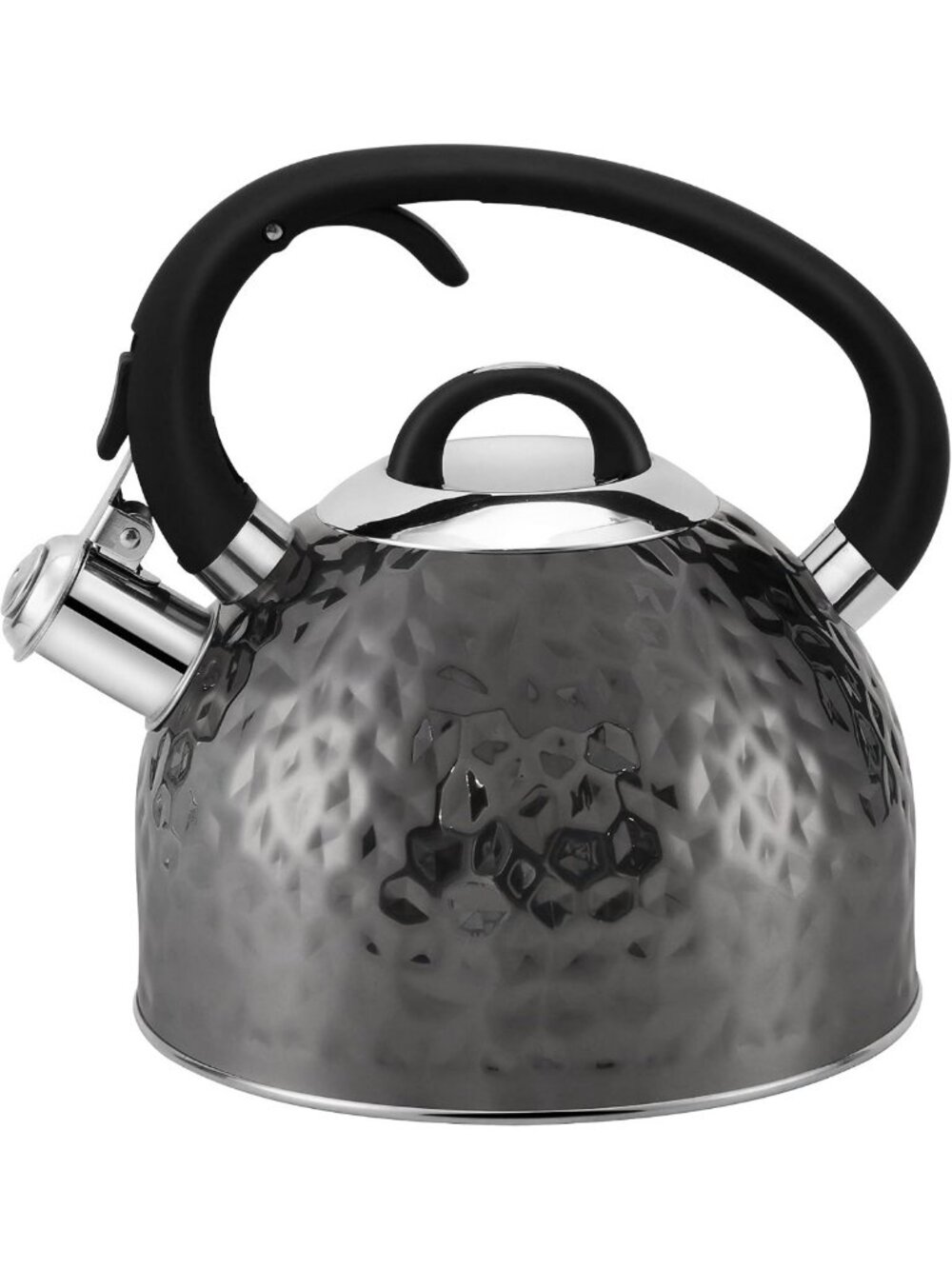 Whistling Stainless Steel Tea Kettle - 3.2 Quart, Unique Button Control, Loud